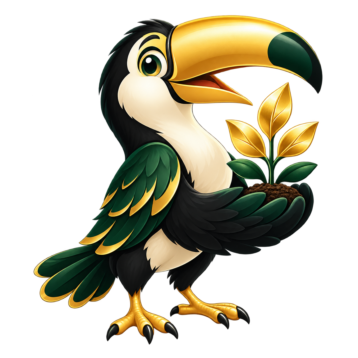 Tucon holding a growing plant